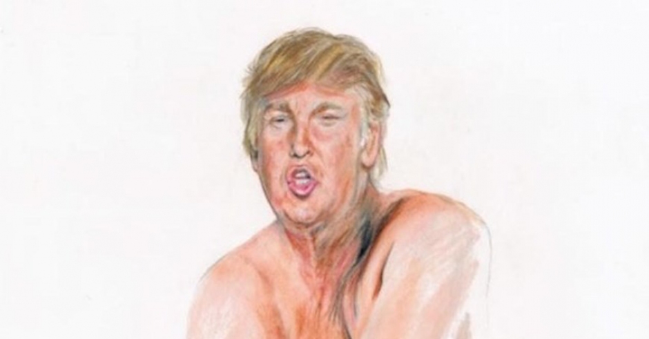The artist who gifted us that nude Donald Trump painting has been banned from FB