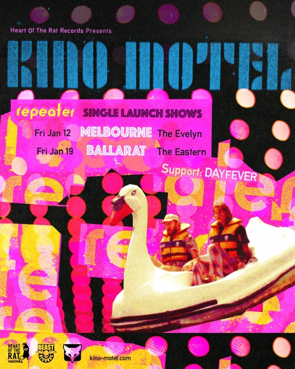 Kino Motel Repeater Single Launch Shows Flyer