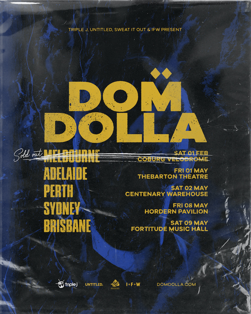 dom dolla australian tour poster 2020