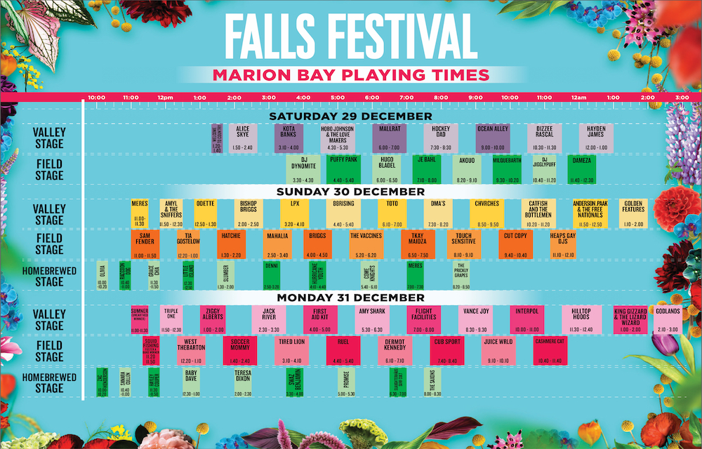 marion bay falls playing times