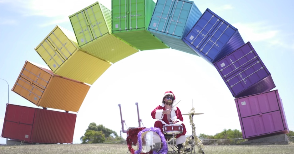 POND get festive in Freo in the new video for All I Want For Xmas (is a Tascam 388)