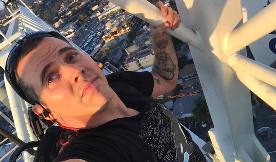 Steve-O broadcasts 100ft crane climb to Facebook live, is now arrested