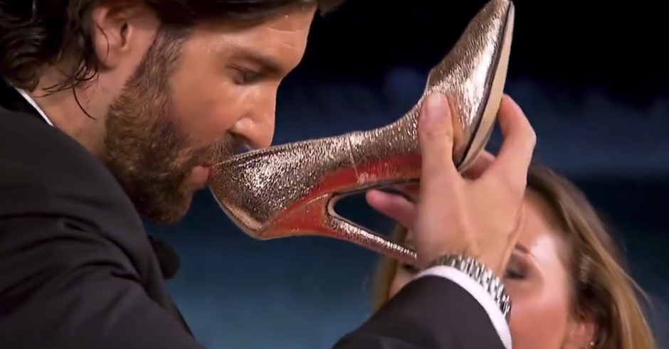 The Swiss version of the Bachelor is getting contestants to do shoeys