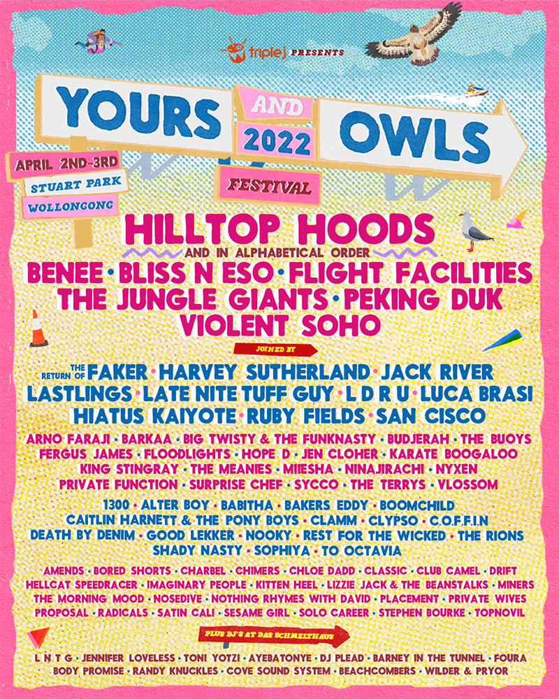 yours and owls 2022 line up poster